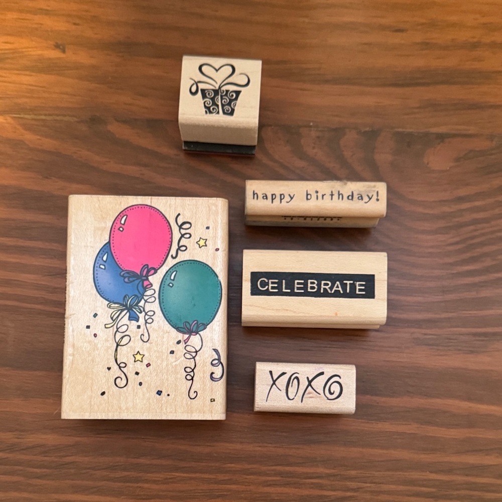 Colorful Balloon and Celebration Stamp Set